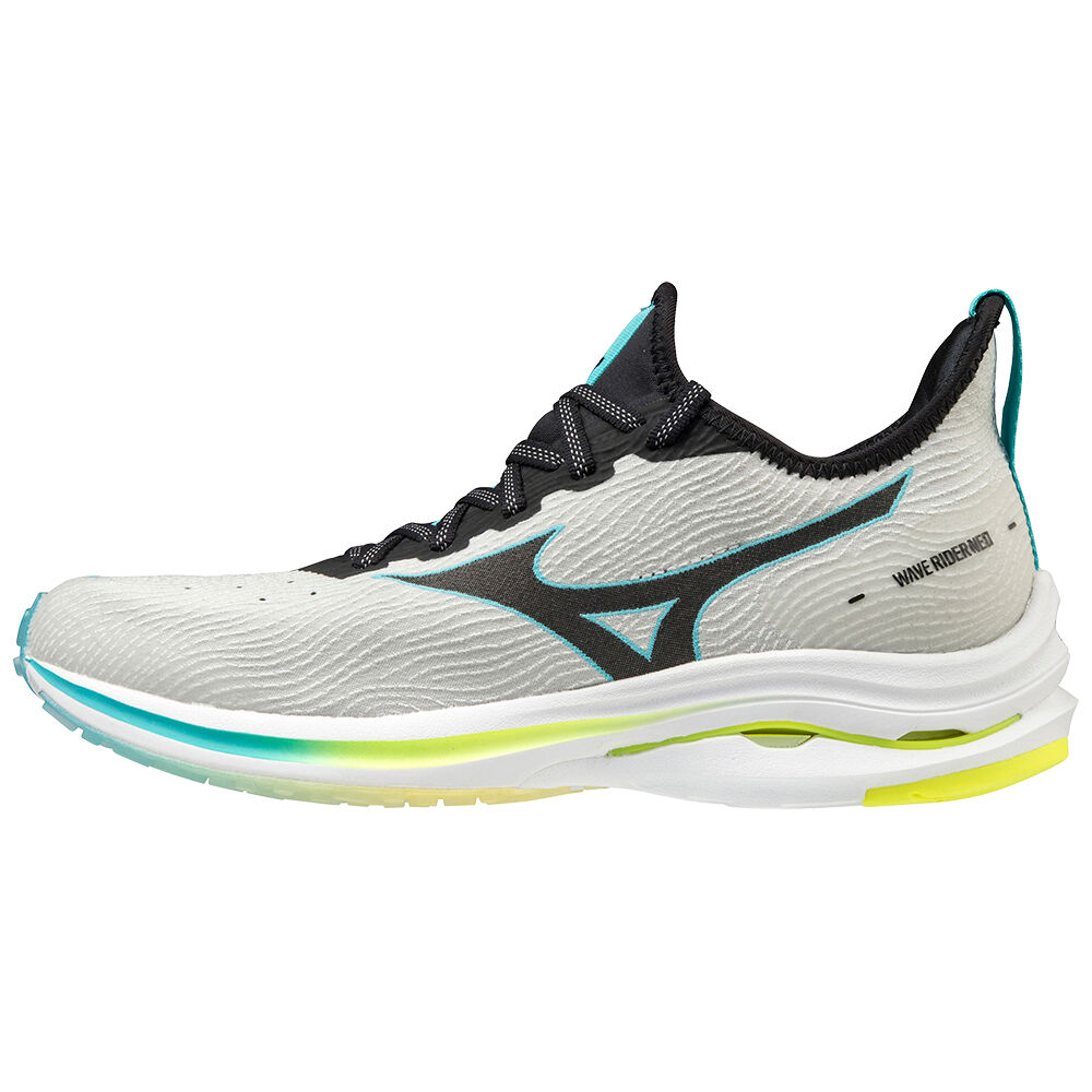 Sapatilhas Running Mizuno Wave Rider Neo - Mulher - Branco/Pretas/Azuis - PKADI2183